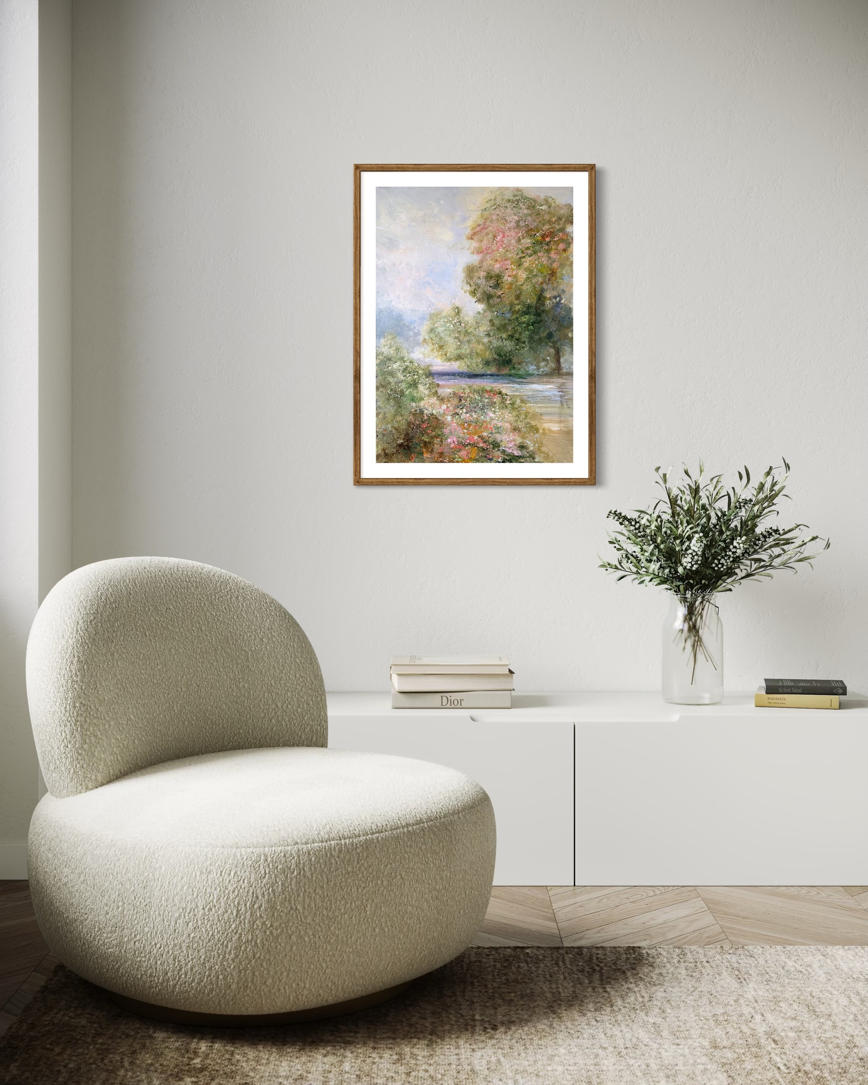 Speglande grönska fine att 